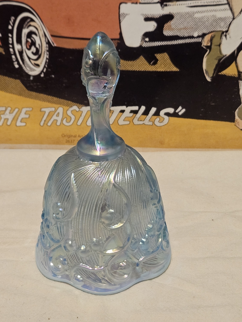 Fenton Carnival Art Glass decorative bell  "Lily of the Valley" pattern
